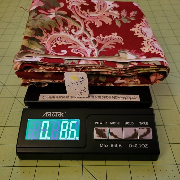 1-1/2 Yards Royal Tea by Connecting Threads Red/Pink Floral Cotton Quilt Fabric - Picture 4 of 4